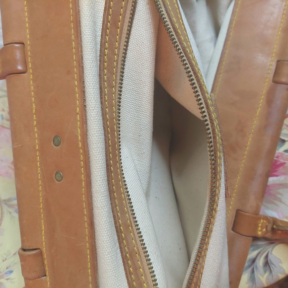 Vintage 80's Ralph Lauren Floral Carpet Tapestry Leather Satchel- Travel Bag! - Picture 15 of 16